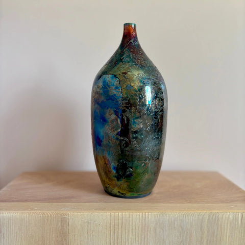 Aurora Borealis Raku 4 All Muddy 