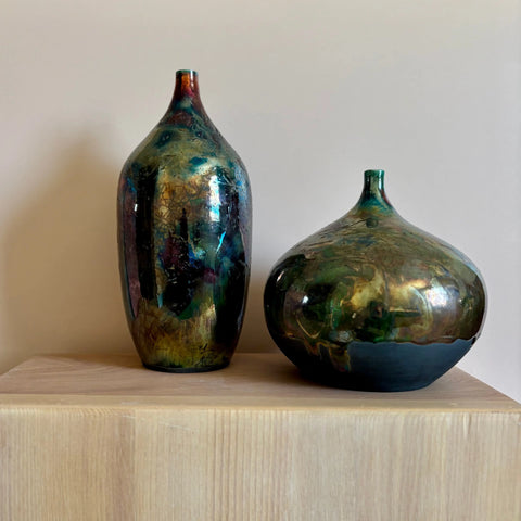 Aurora Borealis Raku 4 All Muddy 