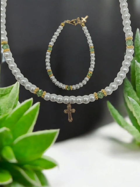 Austrian Crystal Birthstone and Freshwater Pearl Jewelry Set – Necklace Bracelet Earrings – First Communion Gift | Made in USA Michelle Marie Boutique  Jewelry Set