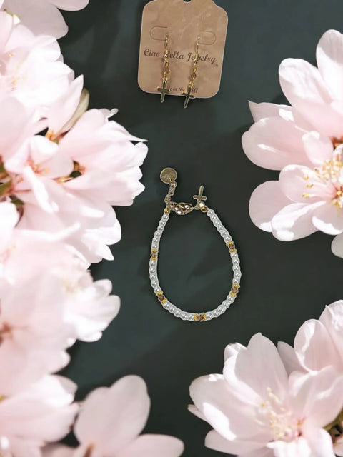 Austrian Crystal Birthstone and Freshwater Pearl Jewelry Set – Necklace Bracelet Earrings – First Communion Gift | Made in USA Michelle Marie Boutique  Jewelry Set
