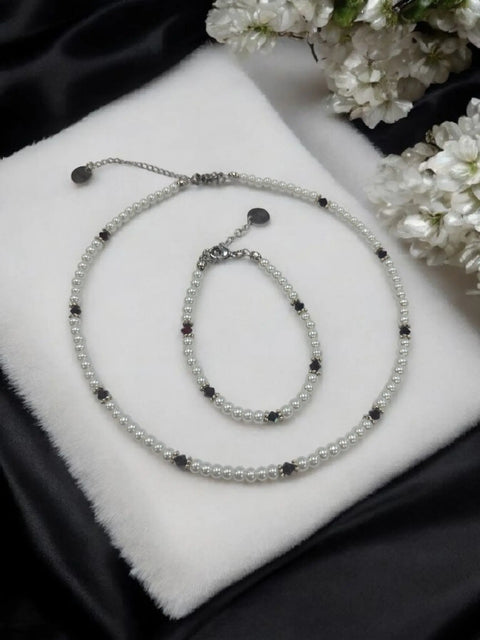 Austrian Crystal Birthstone and Pearl Set Necklace/Bracelet/Earring Michelle Marie Boutique  Jewelry Set
