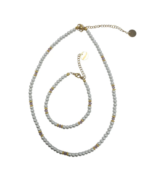 Austrian Crystal Birthstone and Pearl Set Necklace/Bracelet/Earring Michelle Marie Boutique  Jewelry Set