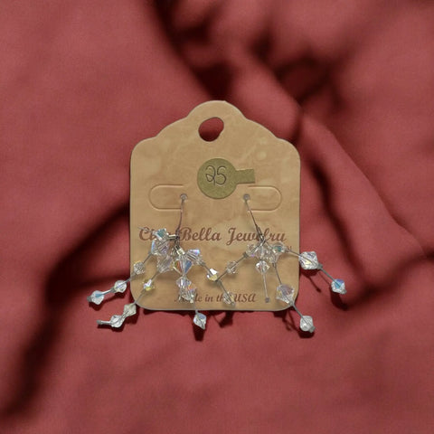 Austrian Crystal Firework Drop Earrings – Lightweight Leverback Jewelry Sparkle | Made in USA Michelle Marie Boutique  Earrings