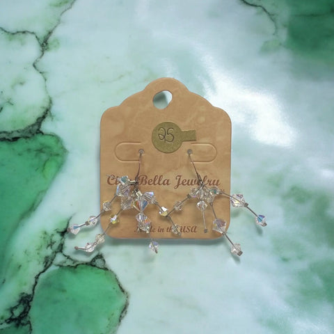 Austrian Crystal Firework Drop Earrings – Lightweight Leverback Jewelry Sparkle | Made in USA Michelle Marie Boutique  Earrings
