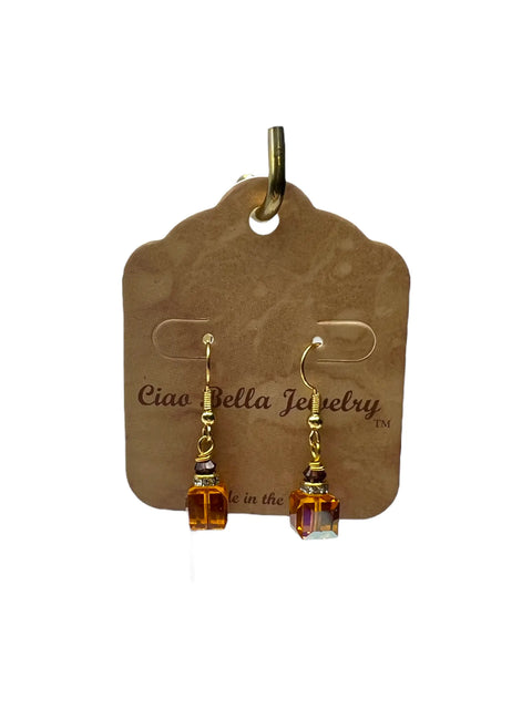 Austrian Crystal Square Cut Earrings – Sterling Silver or Gold-Plated Hooks | Handmade in USA Stud Earrings Michelle Marie Boutique  Earrings