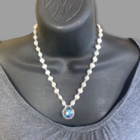 Austrian Crystal and Pearl Necklace Michelle Marie Boutique  Necklace