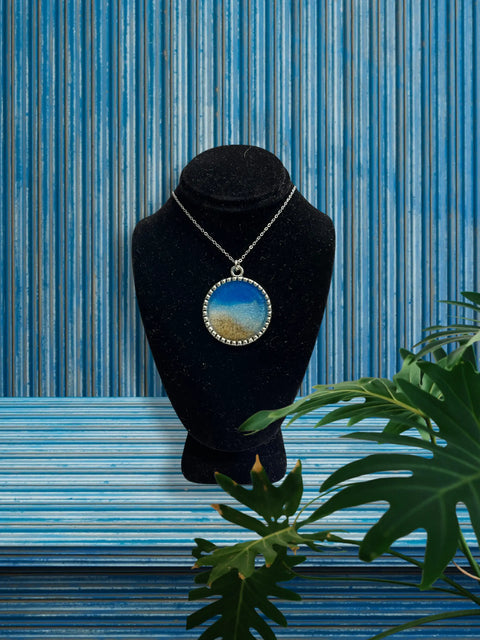 Authentic Beach Sand Pendant Necklace – Adjustable 16 Inch Chain – Alloy Setting | Made in USA Gift Jewelry Boxed Michelle Marie Boutique  Necklaces