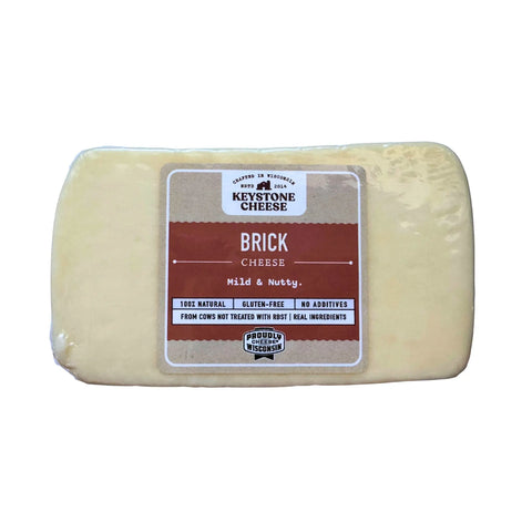 Authentic Wisconsin Brick Cheese – 12 to 16oz Artisan Dairy Block | Handcrafted In USA Keystone Farms Keystone Cheese  Cheese