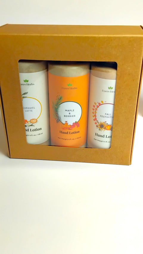 Autumn Hand Lotion Gift Set – Seasonal Scents | Handcrafted in USA Forev'Herbs  Gift Sets