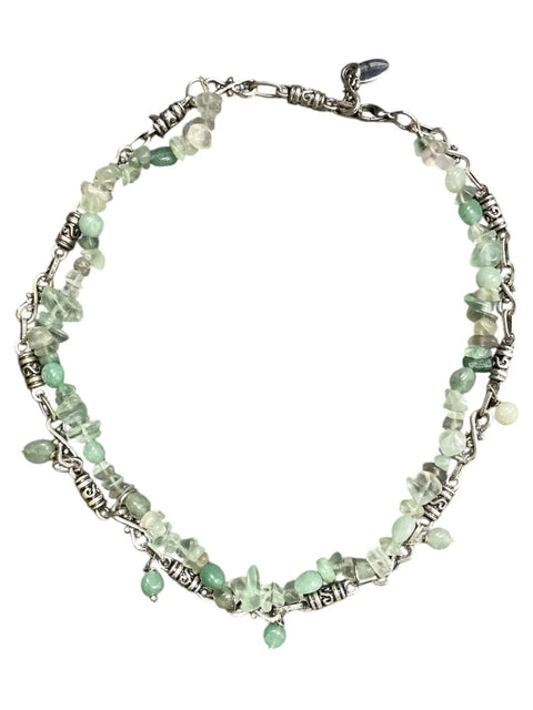 Aventurine & Silver Filigree Necklace, Gemstone Necklace Michelle Marie Boutique  Necklaces