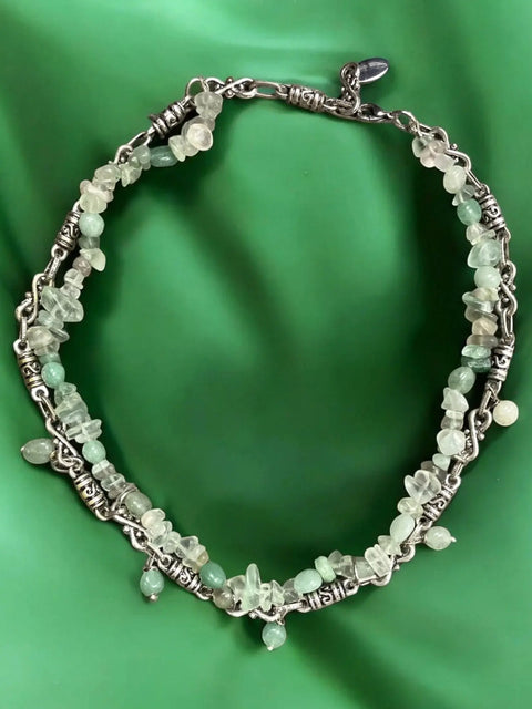 Aventurine & Silver Filigree Necklace, Gemstone Necklace Michelle Marie Boutique  Necklaces