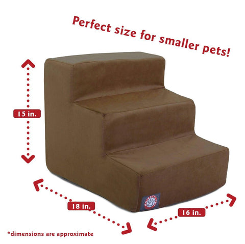 Suede Pet Stairs 3 Step – Heavy Duty Dog Ramp with Washable Cover | Made in USA Majestic Pet 