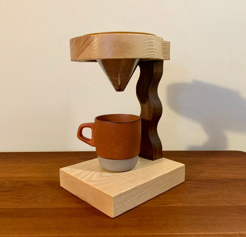 Handcrafted Wooden Pour Over Coffee Maker – Reclaimed Wood Design | Made in USA Shop Cat Woodworks  item