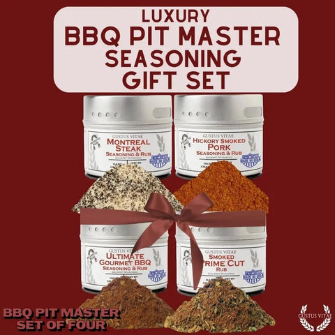 BBQ Pit Master Set – 4 Gourmet Seasonings | Made in USA Gustus Vitae  Collections & Gift Sets