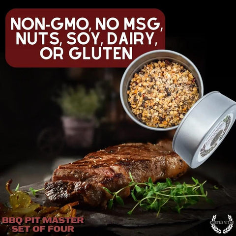 BBQ Pit Master Set – 4 Gourmet Seasonings | Made in USA Gustus Vitae  Collections & Gift Sets