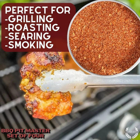 BBQ Pit Master Set – 4 Gourmet Seasonings | Made in USA Gustus Vitae  Collections & Gift Sets