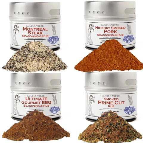 BBQ Pit Master Set – 4 Gourmet Seasonings | Made in USA Gustus Vitae  Collections & Gift Sets