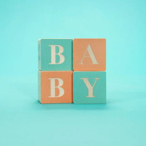 Baby Alphabet Blocks Set 1.75 Inch – Sustainable Basswood Toy Cubes | Made in USA by Uncle Goose Uncle Goose  Sentiments