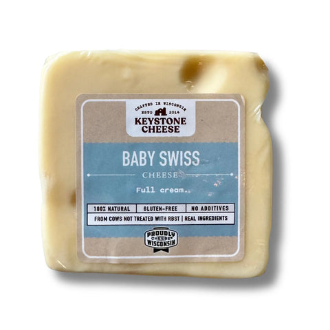 Baby Swiss Cheese 12-15oz Blocks – Award-Winning Creamy Texture | Handcrafted in Wisconsin USA Keystone Cheese  Cheese