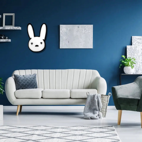 Bad Bunny Black White Wall Sign – Minimalist Fan Decor | Made in USA Chatelet Manufacturing 
