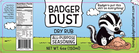 Badger Dust 6oz All-Purpose Seasoning Blend – Honey Powder Dry Rub for Meats and Veggies | Made in USA Honey Badgers Bee Farm 