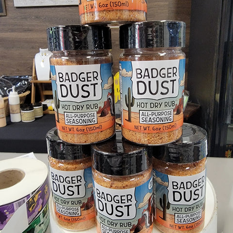 Badger Dust Hot All- Purpose Seasoning Honey Badgers Bee Farm  All Natural Dry Rub
