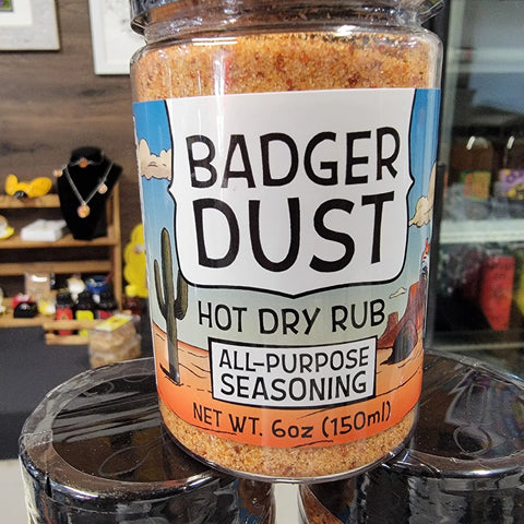 Badger Dust Hot Dry Rub All-Purpose Seasoning 6oz – Sweet Spicy Honey Powder Blend | Made in USA Honey Badgers Bee Farm  All Natural Dry Rub
