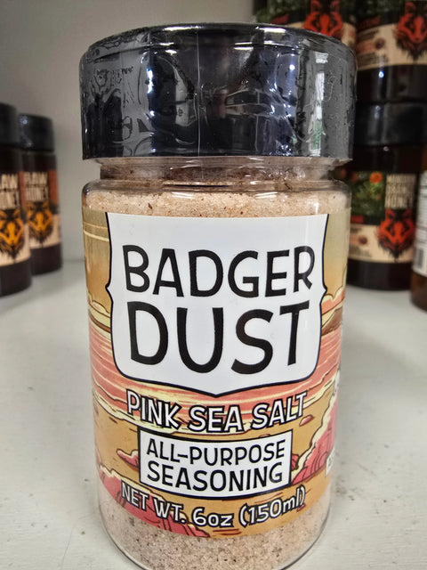 Badger Dust Pink Sea Salt Honey Badgers Bee Farm  All Natural Dry Rub