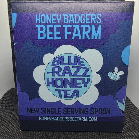 Badgers Honey Spoon /Blue Razz Honey Tea Honey Badgers Bee Farm  All natural Tea