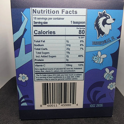 Badgers Honey Spoon /Blue Razz Honey Tea Honey Badgers Bee Farm  All natural Tea