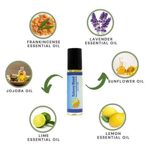 Balance Blend Aromatherapy Roll-On – Citrus Floral Essential Oils | Made in USA Taspen's Organics 