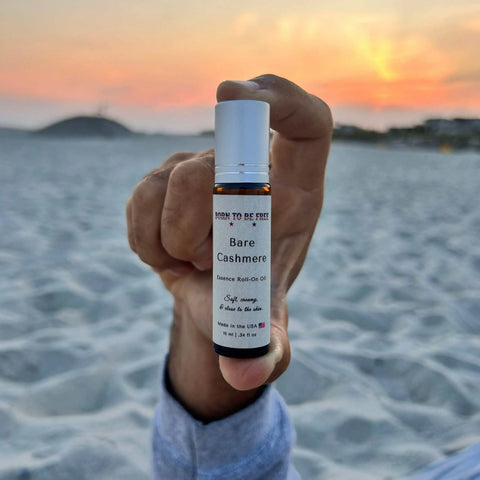Bare Cashmere Essence Roll-On Oil 10 ml – Organic Avocado, Sandalwood Vanilla Blend | Made in USA Skincare Born to be Free  Essence Roll-On Oil