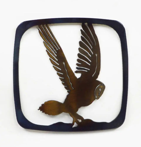 Barn Owl Metal Trivet – Heat Resistant Kitchen Accessory | Handcrafted Rustic Decor Made in USA Knights Home Decor  item