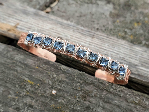 Battered for a Purpose Copper Rhinestone Cuff Bangle