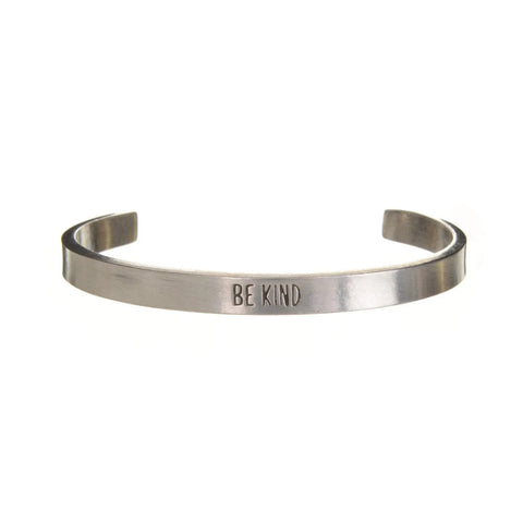 Be Kind Inspirational Open Cuff Bracelet – Recycled Pewter Minimalist Jewelry | Handcrafted in USA by Whitney Howard Designs Whitney Howard Designs  Cuff Bracelets