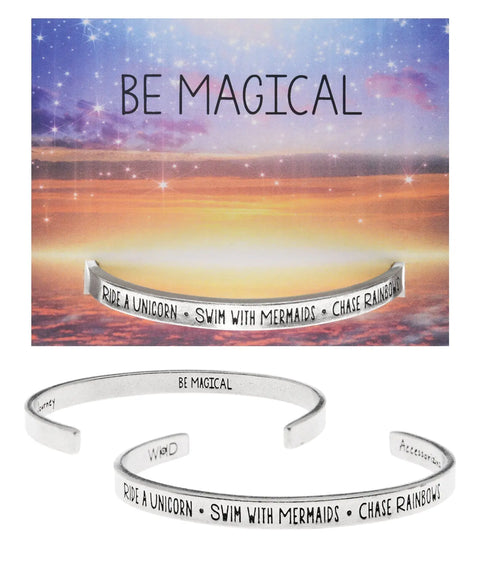 Be Magical Inspirational Quotable Cuff Bracelet – Recycled Pewter Open Bangle | Handcrafted in USA Whitney Howard Designs  Cuff Bracelets