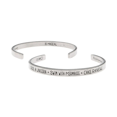 Be Magical Inspirational Quotable Cuff Bracelet – Recycled Pewter Open Bangle | Handcrafted in USA Whitney Howard Designs  Cuff Bracelets