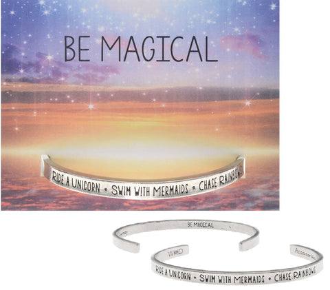 Be Magical Inspirational Quotable Cuff Bracelet – Recycled Pewter Open Bangle | Handcrafted in USA Whitney Howard Designs  Cuff Bracelets