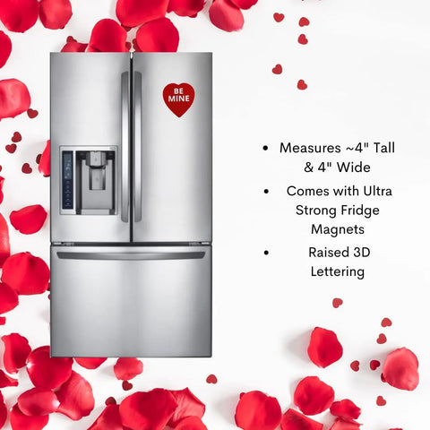 Be Mine Valentine Fridge Magnet 4 Inch – 3D Printed | Made in USA Chatelet Manufacturing 