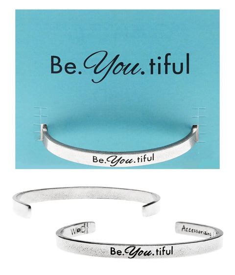 Be You Tiful Inspirational Open Cuff Bracelet – Recycled Pewter Sustainable Jewelry | Made in USA Whitney Howard Designs  Cuff Bracelets