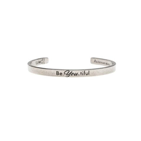 Be You Tiful Inspirational Open Cuff Bracelet – Recycled Pewter Sustainable Jewelry | Made in USA Whitney Howard Designs  Cuff Bracelets