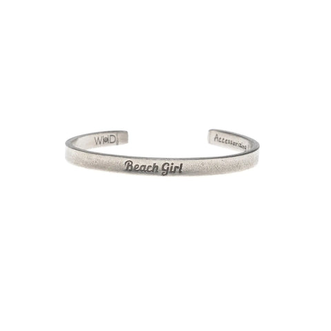 Beach Girl Inspirational Open Cuff Bracelet – Handcrafted Recycled Pewter | Made in USA Whitney Howard Designs  Cuff Bracelets