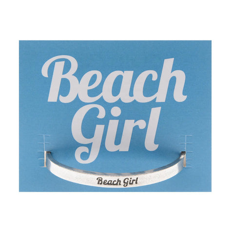 Beach Girl Inspirational Open Cuff Bracelet – Handcrafted Recycled Pewter | Made in USA Whitney Howard Designs  Cuff Bracelets