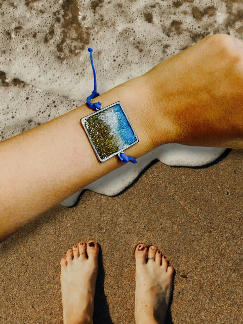 Beach Sand and Ocean Wave Suede Square Bracelets Michelle Marie Boutique  Bracelets