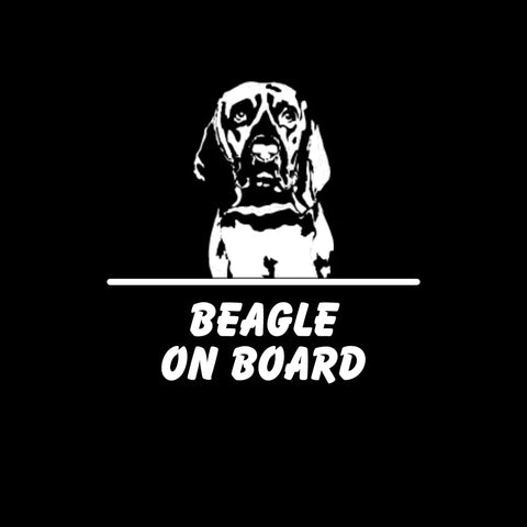 Beagle On Board Car Decal – Durable Vinyl Sticker | Made in USA Chatelet Manufacturing 