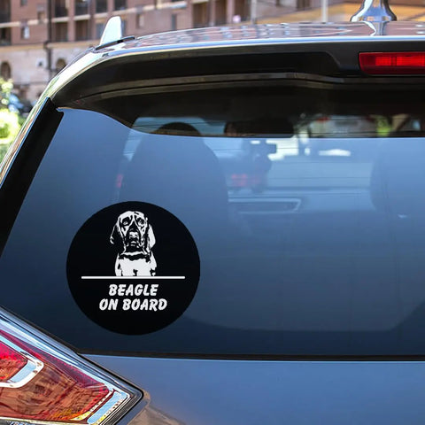 Beagle On Board Car Decal – Durable Vinyl Sticker | Made in USA Chatelet Manufacturing 