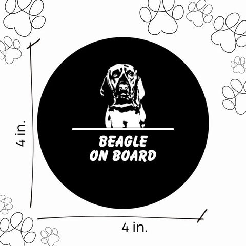 Beagle On Board Car Decal – Durable Vinyl Sticker | Made in USA Chatelet Manufacturing 