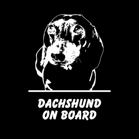Beagle On Board Car Decal – Durable Vinyl Sticker | Made in USA Chatelet Manufacturing   4.95 Dachshund