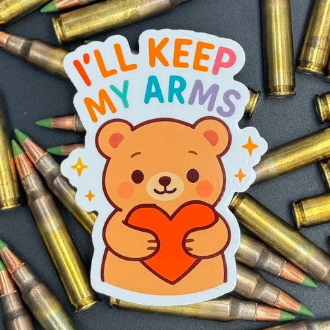 Bear Heart Decorative Sticker – Playful Political Craft Embellishment | Made in USA American Lictor  Vinyl Stickers