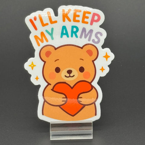 Bear Heart Decorative Sticker – Playful Political Craft Embellishment | Made in USA American Lictor  Vinyl Stickers